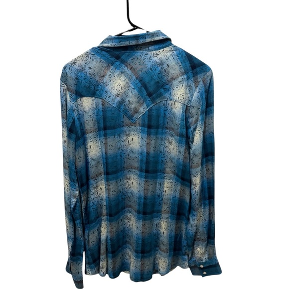 Men’s Wrangler Pearl Snap Long Sleeve Shirt Size Medium - Picture 2 of 3